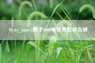 巨野男子5000米世界纪录告破