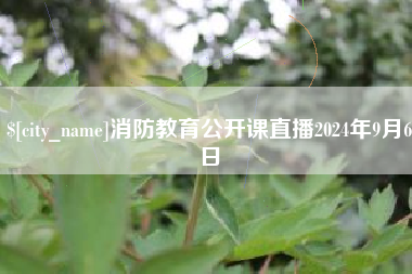 巨野消防教育公开课直播2024年9月6日