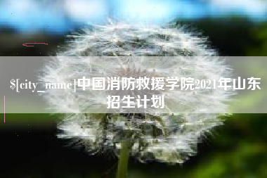 巨野中国消防救援学院2021年山东招生计划
