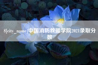 巨野中国消防救援学院2021录取分数