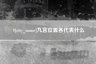 巨野九宫位置各代表什么