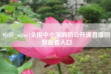 巨野全国中小学消防公开课直播回放观看入口