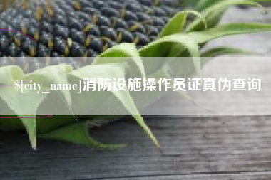 巨野消防设施操作员证真伪查询