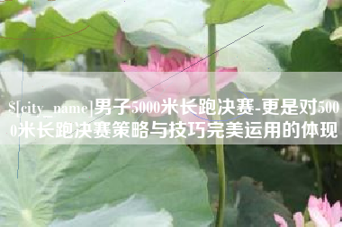 巨野男子5000米长跑决赛-更是对5000米长跑决赛策略与技巧完美运用的体现