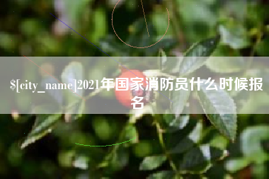 巨野2021年国家消防员什么时候报名
