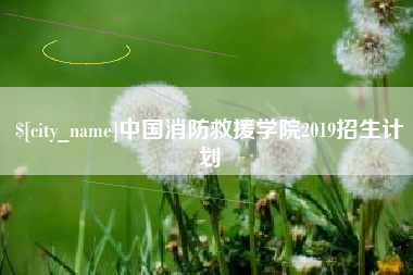 巨野中国消防救援学院2019招生计划