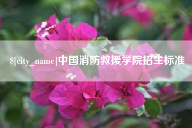 巨野中国消防救援学院招生标准