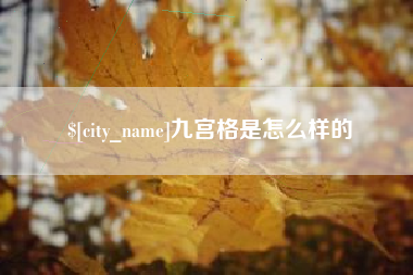 巨野九宫格是怎么样的